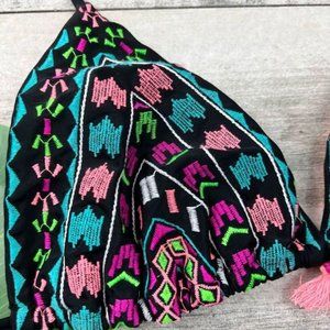 Xhilaration embroidered triangle bikini top